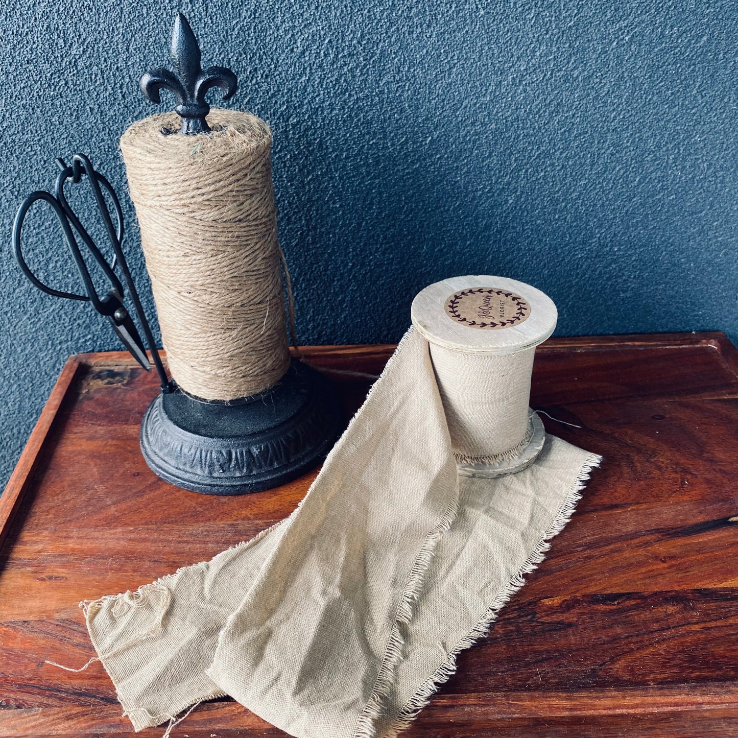 Linen Ribbon On Wooden Spool ( Large )