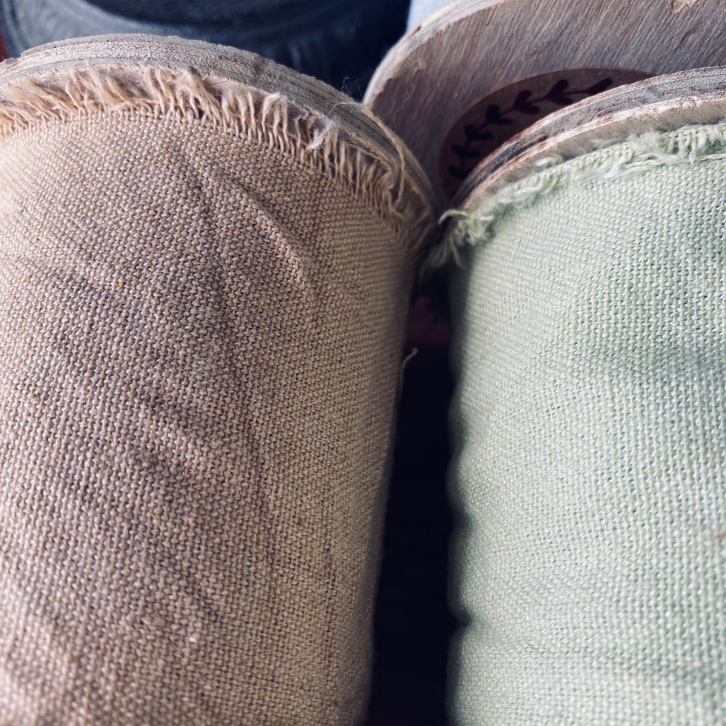 Linen Ribbon On Wooden Spool ( Large )