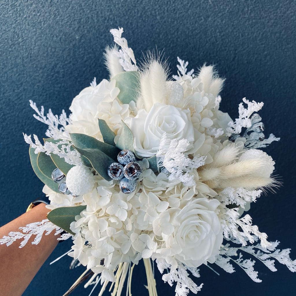 Classic Preserved Rose wedding bouquet that made with love .