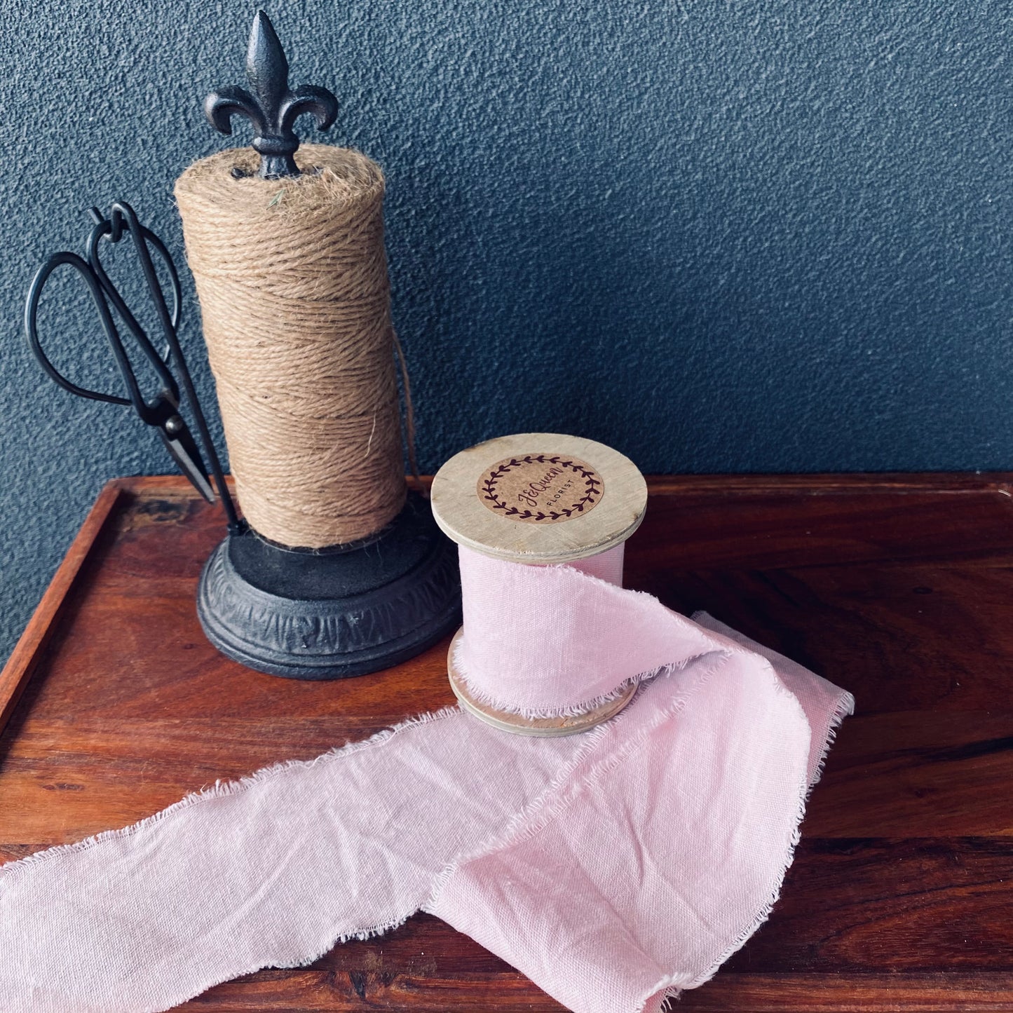Linen Ribbon On Wooden Spool ( Large )