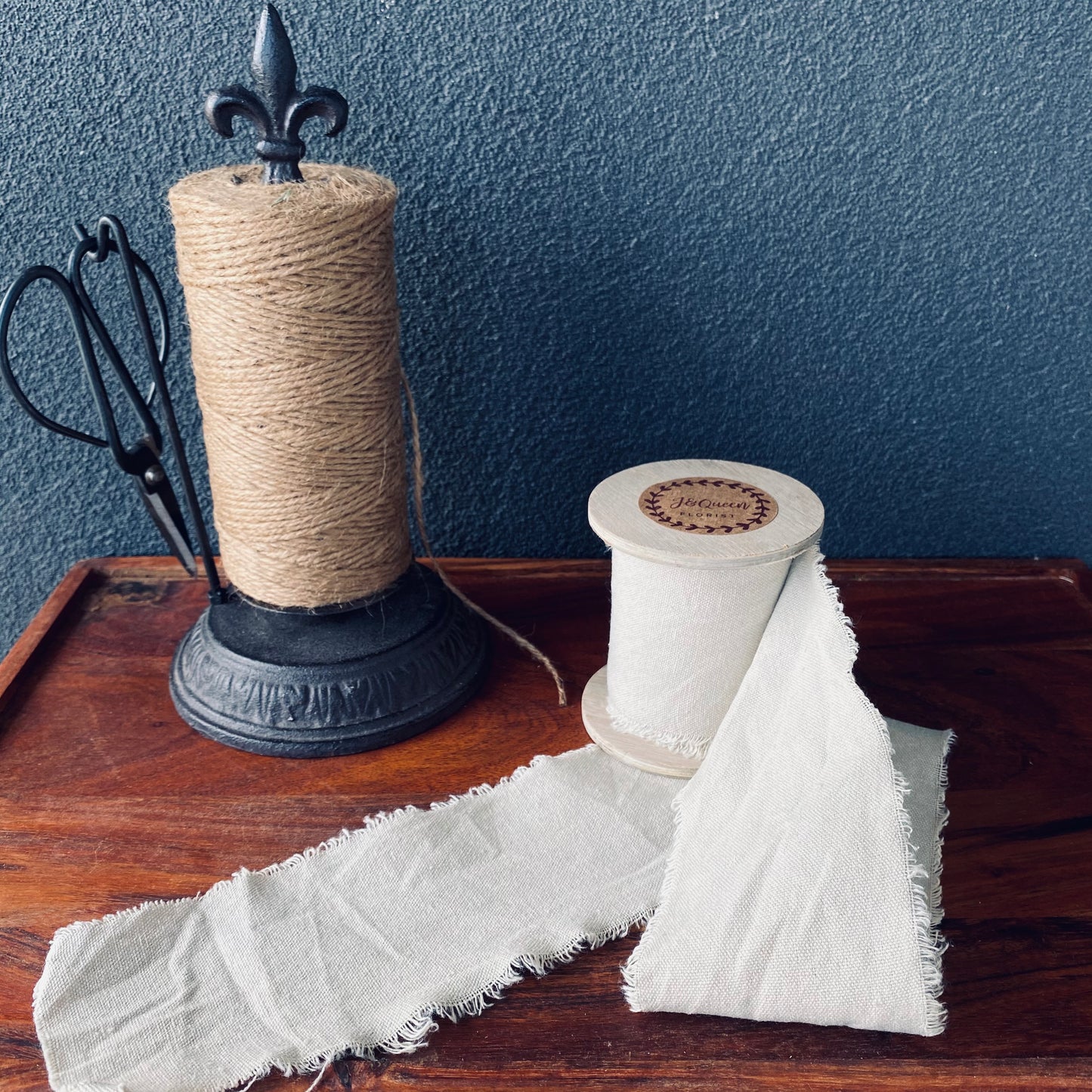 Linen Ribbon On Wooden Spool ( Large )
