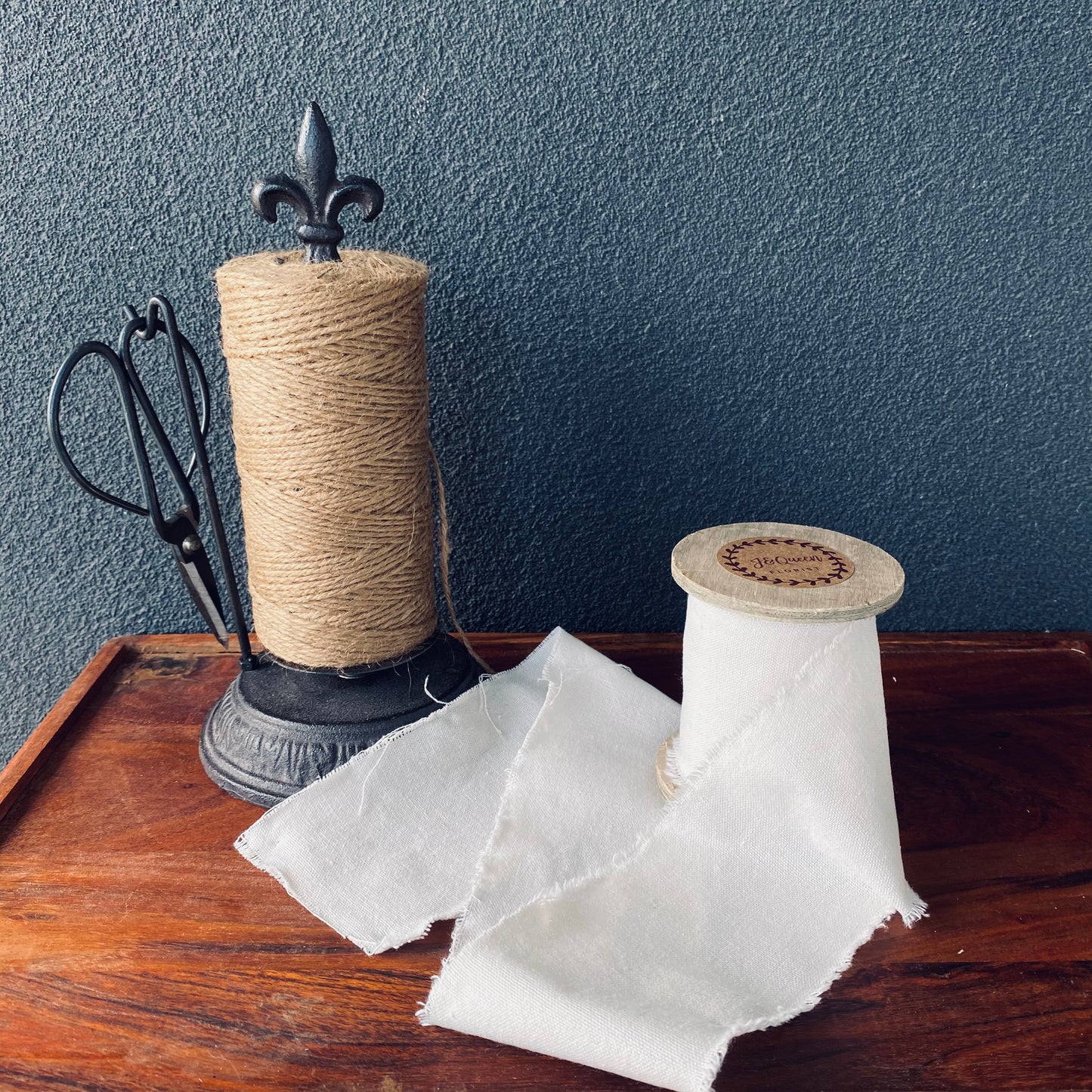 Linen Ribbon On Wooden Spool ( Large )